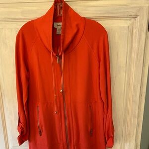 Neiman Marcus Red Zip-Up Hoodie